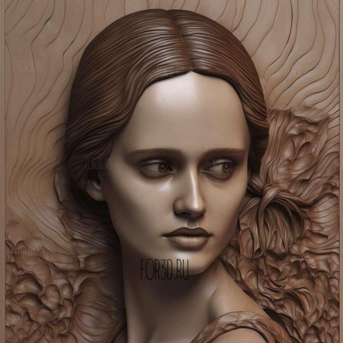 Eva Green 1 stl model for CNC